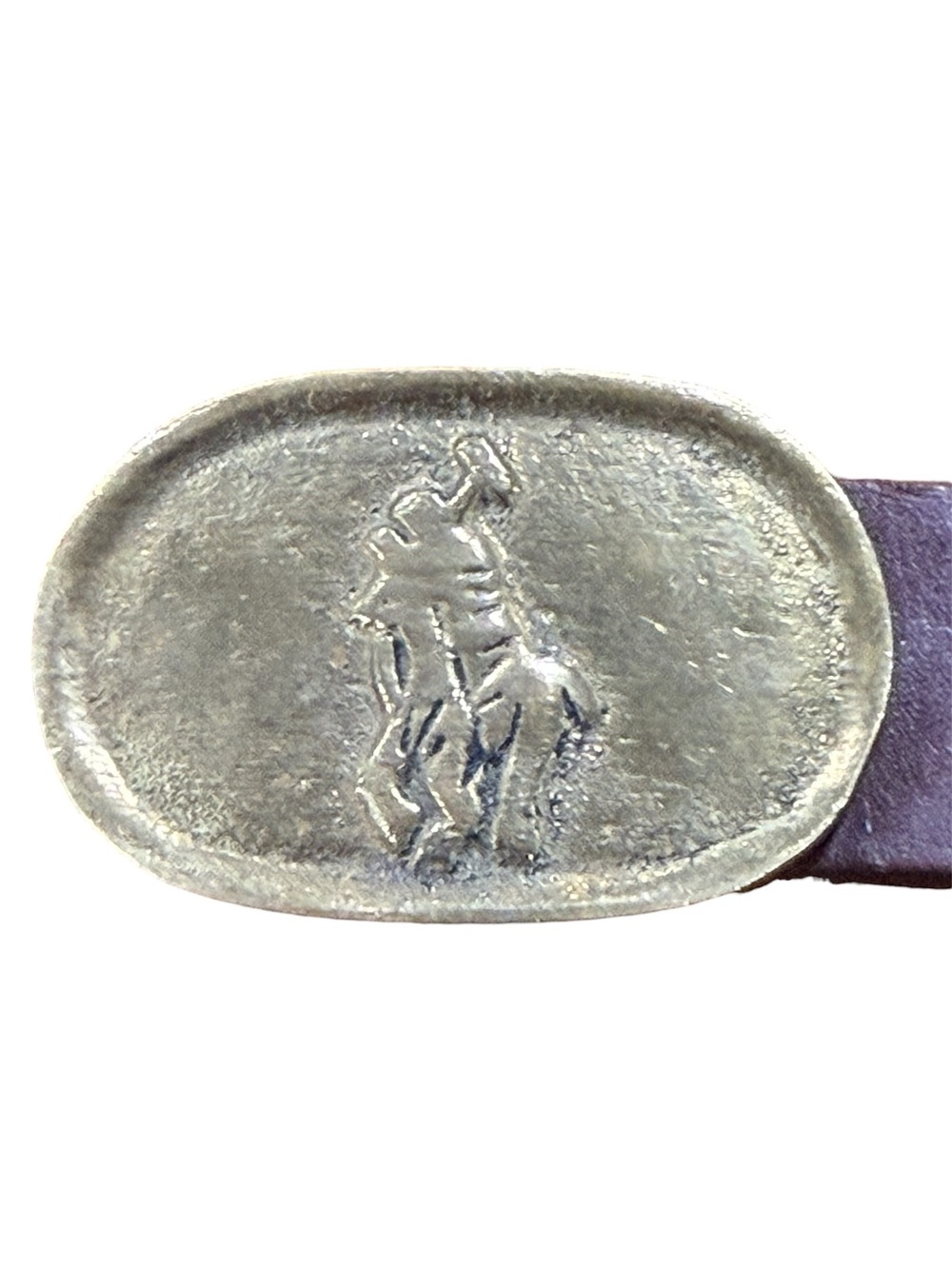 RARE! Vintage Polo Ralph Lauren Solid Cast Brass and Leather Belt - Picture 2 of 9